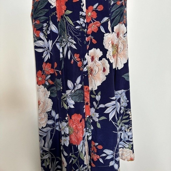 Yumi Kim Silk Pretty Woman Midi Dress in Rainforest Navy Women's Pockets Size S - Picture 7 of 9